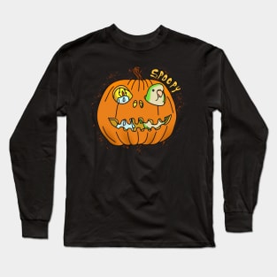 Halloween green Quaker Parrot Pumpkin Long Sleeve T-Shirt